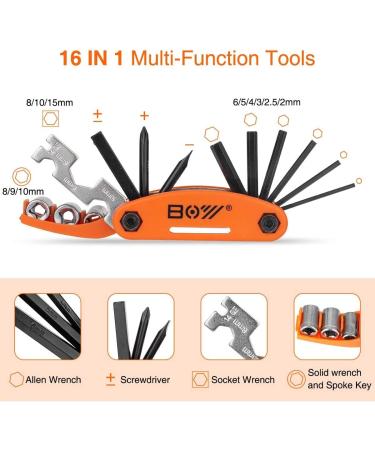 Portable Bike Repair Kit - 16-in-1 Multi Tool, Tire Levers, Pre-glued Patches, Metal Files - Mini Tool Bag Included - Buy Online on GoSupps.com