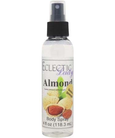 Almond Body Spray (Double Strength) 4 ounces Body Mist for Women with Clean Light & Gentle Fragrance Long Lasting Perfume with Comforting Scent for Men & Women Cologne with Soft Subtle Aroma For Double Strength 4 Fl Oz (Pack of 1)