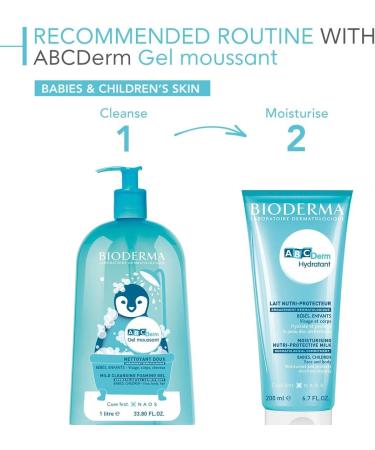 Bioderma ABCDerm mild cleansing soap free body wash for babies & children 200ml - Buy Online on GoSupps.com