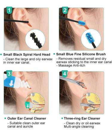 Q-Grips Earwax Remover - Silicone Ear Cleaner Tool with 16 Replacement Tips - Buy Online on GoSupps.com