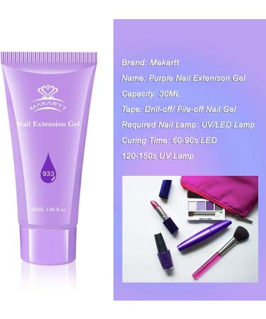 Makartt Poly Nail Extension Gel: Nail Thickening Acrylic Extension - Starter Clear Builder Polish Purple - Buy Online on GoSupps.com