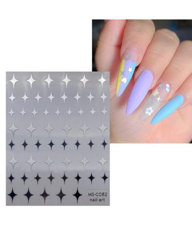 JMEOWIO Colorful Star Nail Art Stickers Decals - 10 Sheets | Self-Adhesive Pegatinas U as | Platinum Black Silver | Nail Supplies & Decoration - Buy Online on GoSupps.com