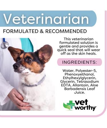 Vet Worthy Liquid Bandage for Dogs - Dog Wound Care Solution with Aloe Vera - 4oz - Buy Online on GoSupps.com