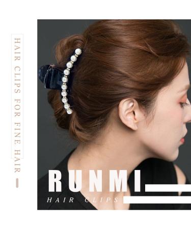 Runmi Pearl & Crystal Hair Clips - Stylish Accessories for Women & Girls (2 Pack) - Buy Online on GoSupps.com