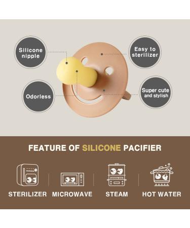Fromise Silicone Baby Pacifier Smile | BPA-Free | Made in Korea | 6-18 Month Snow/Hazelnuts 4-Pack - Buy Online on GoSupps.com