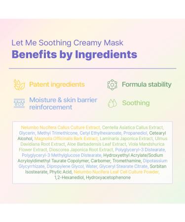 Let Me Soothing Creamy Mask - Hydrating Vegan Face Moisturizer for Deep Botanical Hydration | Nourishing & Calming Korean Skin Care - 4.05 Fl. Oz - Buy Online on GoSupps.com