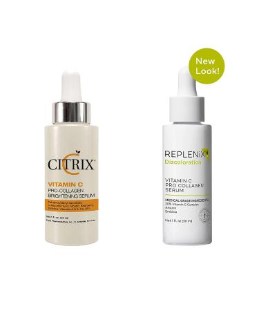 Replenix Vitamin C Pro Collagen Serum | Brightening Treatment for Dark Spots | Reduces Fine Lines & Wrinkles | 1 oz - Buy Online on GoSupps.com
