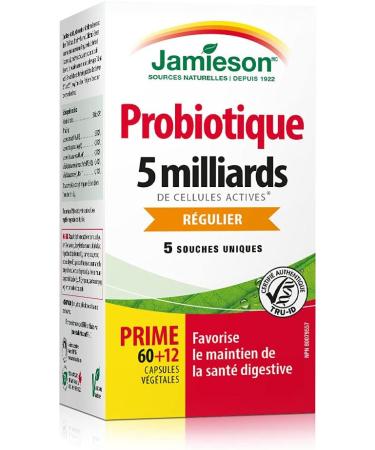 Jamieson Probiotics 5 Billion Active Cells - Regular Strength & Omega-3 Select 1 000 mg 5 Billion+ Omega-3 200 Count (Pack of 1) - Buy Online on GoSupps.com