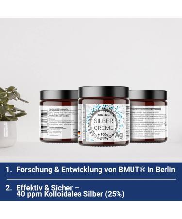 Buy 100g Colloidal Silver Cream 40ppm - 100% Pure & Stable Effective Cosmetic Solution for International Shipping - Buy Online on GoSupps.com