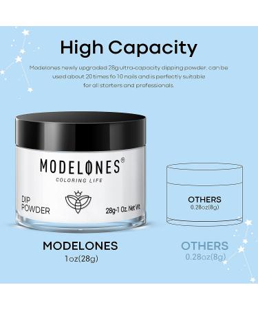 Modelones Dip Powder White Color - French Nail Art Powder Pro Collection for Salon-Quality Manicures - Odor-Free, Long-Lasting, No UV Lamp Needed - 1 Oz - Buy Online on GoSupps.com