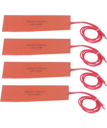 20W 12V Flexible Silicone Heating Pad Blanket Mat - 4 Pack Industrial Heater for Equipment Warming & Temperature Maintenance - Fast Worldwide Shipping - Buy Online on GoSupps.com