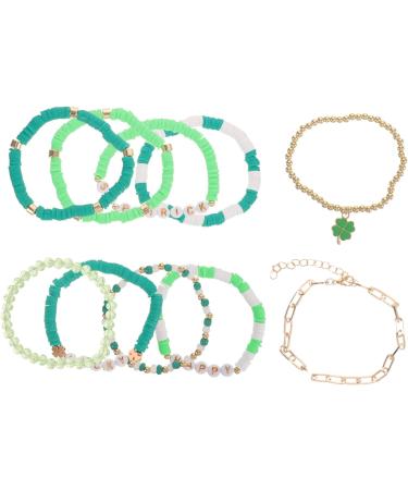 Alipis 20 Pcs Four Leaf Bracelet Gift Chic Wrist Chain Wrist Bracelet Bangle St Patrick's Day Wrist Chains St Patrick's Day Wristbands Hand Jewelry Lucky Miss Polymer Clay 8.00X8.00X2.00CMx5pcs As Shownx5pcs - Buy Online on GoSupps.com