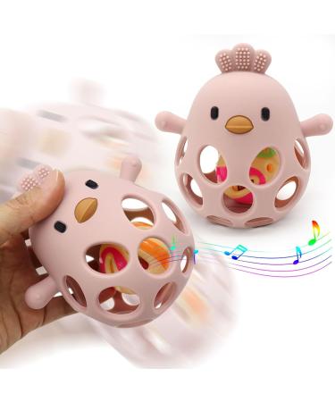 KIAANS Baby Teething Toy - Silicone Chick Teether BPA Free Ideal for Teething & Grasping Dark Red - International Shipping Available - Buy Online on GoSupps.com