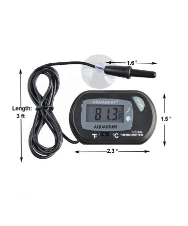 AQUANEAT 2 Pack Digital Aquarium Reptile Fish Tank Thermometer with Large LCD Display - Buy Online on GoSupps.com