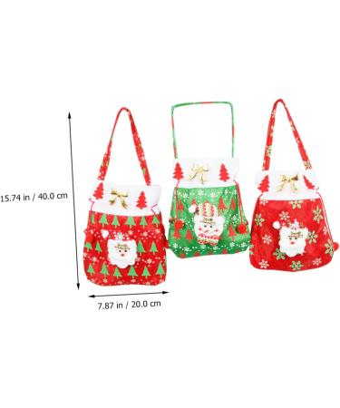 PLAFOPE Santa Present 3pcs Christmas Candy Bag Candy Bags Packaging Ornament Bag Candy Wrapping Bag Backpack Decorate - Buy Online on GoSupps.com