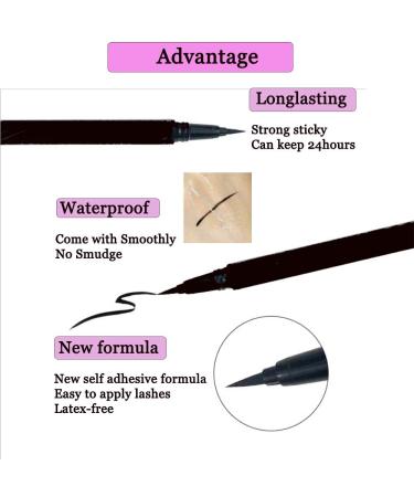 Magic Self Adhesive Eyeliner - Waterproof Viscosity Eye Liner Pen for New Eyelashes (Red) - Buy Online on GoSupps.com