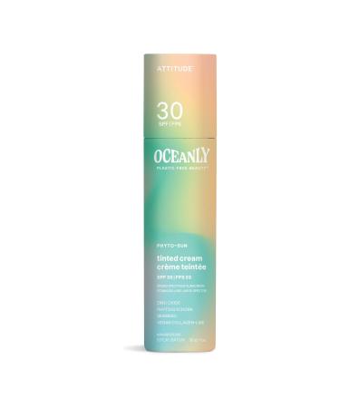 ATTITUDE Oceanly Tinted Face Cream Stick with SPF 30 EWG Verified Plastic-Free Broad Spectrum UVA/UVB Protection with Zinc Oxide Universal Tint Unscented 1 Ounce