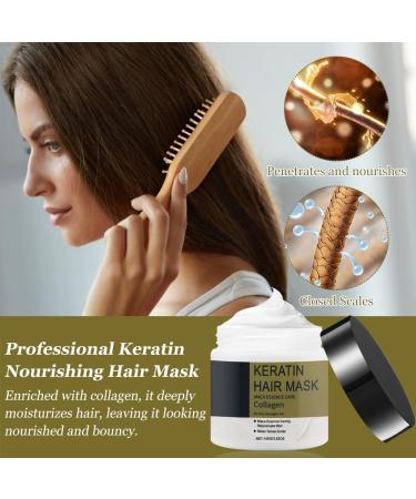 KUIRUNRX Collagen Hair Treatment Deep Repair Hair Mask Repair Pofonde Conditioning Argan Oil Collagen Hair Mask Essence For Dry and Damaged Hair - Buy Online on GoSupps.com