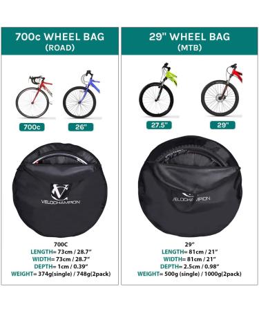 VeloChampion Waterproof 700c Wheel Bag 2 Pack - Lightweight, Easy to Transport with Long Zip & Easy Grip Handle - Buy Online on GoSupps.com