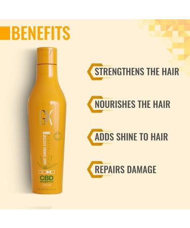 GK HAIR Global Keratin Hemp Shampoo (8.11 fl oz/240 ml) Hydrates Strengthens Colors Damaged Hair Provides Conditioning and Shine Enriched with Sulfate-Free Vegan - Buy Online on GoSupps.com