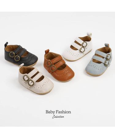 Baby Girls First Walking Shoes Mary Jane PU Leather Anti-Slip Princess Shoes - F Blue (0-6 Months) - Buy Online on GoSupps.com