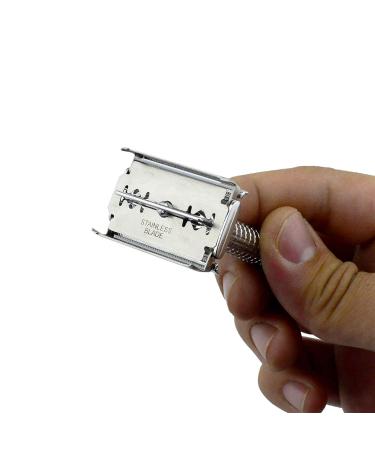 Buy 2 SUS Razors - Stainless Steel Straight Edge Shaving Knife with 10 Blades | Manual Barber Shaver for Precision Beard Cutting - International Shipping Available - Buy Online on GoSupps.com