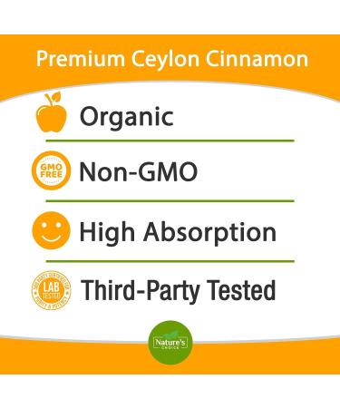 Certified Organic Ceylon Cinnamon Pills 1800mg - Gluten-Free & Non-GMO Sri Lankan Cinnamon Capsules - Vegan True Cinnamomum Supplement - 120 Capsules - Buy Online on GoSupps.com
