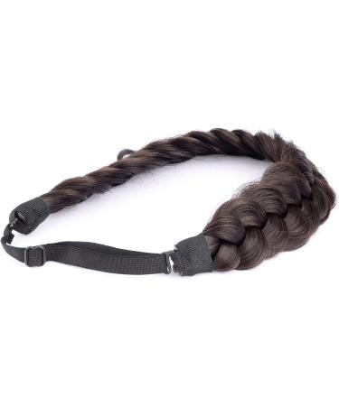 Gledola Messy Synthetic Hair Braided Headband Classic Chunky Wide Plaited Headband for Women Girl Beauty (Chocolate) - Buy Online on GoSupps.com