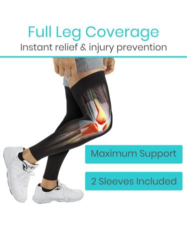 Vive Full Leg Compression Sleeves | Knee Calf & Thigh Support for Men & Women - Ideal for Basketball Football & Running - Medium Size for Shin Splints Relief - Buy Online on GoSupps.com