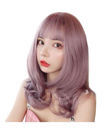 Buy BGHJUE Gray Long Curly Wig with Air Bangs - Cute Fluffy Big Wave Hair for Women - International Shipping Available - Buy Online on GoSupps.com