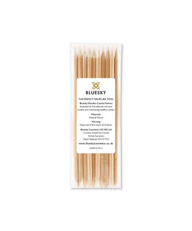 Bluesky 10 Wooden Cuticle Pushers Orange Wood Sticks Double End Nail Cleaner Tool 11.5 cm/4.5 Inches - Buy Online on GoSupps.com