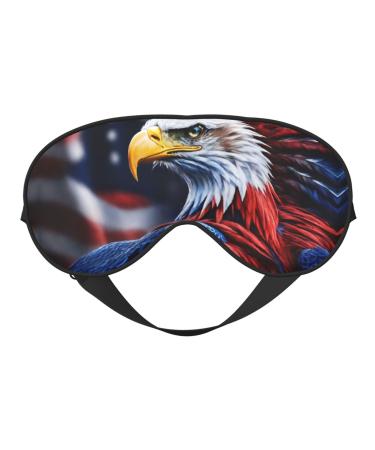 SSIMOO American Bald Eagle Print Double-Sided Eye Mask Soft and Light Blocking for Enhancing Sleep Quality Black