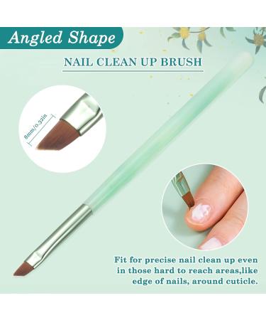 3PCS Nail Clean Up Brushes for OPI - Acetone Resistant Cuticle Cleaning Nail Art Precision Tools in Jade Green - Buy Online on GoSupps.com