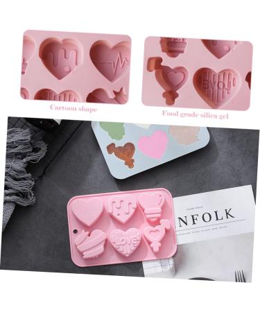 Alipis 2pcs Heart Chocolate Mold DIY Candle Mould Heart Shaped Dessert Mold Tray Mousse Pink - Buy Online on GoSupps.com
