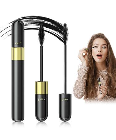 Curl Long Lasting Mascara 2 in 1 Mascara in a Small Strong Metal Tube Long Lasting Lengthening and Curling Mascara (Pink S) Brownish Black 1 ml (Pack of 1)