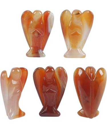 Lovionus89 Natural Carnelian Guardian Angel Statue - Hand Carved Healing Crystal Pocket Figurine (5CM) for Home Decor - Buy Online on GoSupps.com