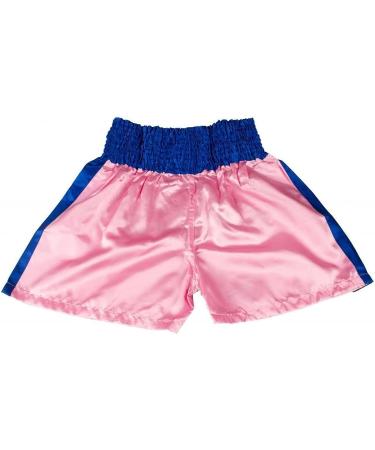 LOFBAZ Muay Thai Boxing Shorts Satin Size M-3XL 3X-Large Pink & Blue | Kick Boxing Trunks - Buy Online on GoSupps.com