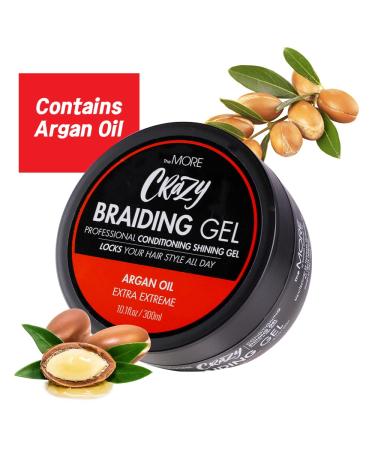Crazy Conditioning Shining Braiding Gel | Extra Extreme Hold | For All Hair Types | Clear Styling Gel for Braiding, Twisting, and Smooth Edges | Nourishes Scalp and Promotes Hair Growth | With Argan Oil | 3.38 fl oz - Buy Online on GoSupps.com