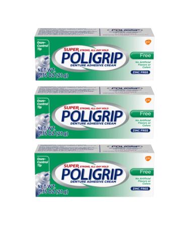 Super PoliGrip Denture Adhesive Cream 0.75 oz (3 Pack)