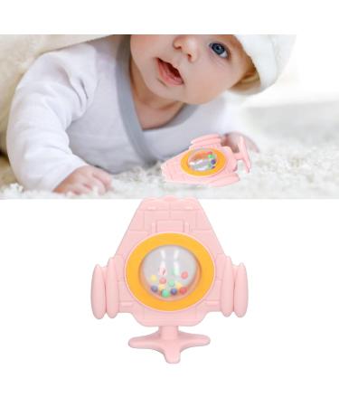 Flexible Silicone Teether - Safe Pink Airplane Shaped Teething Toy with Colorful Beads for Home & Travel - Buy Online on GoSupps.com