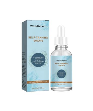 Utapossin 30ml Self Tanning Drops Self-Tanning Serum Body Tanning Milk Moisturizing Face and Body Self-Tanning Serum For All Skin Types Natural Bronzer