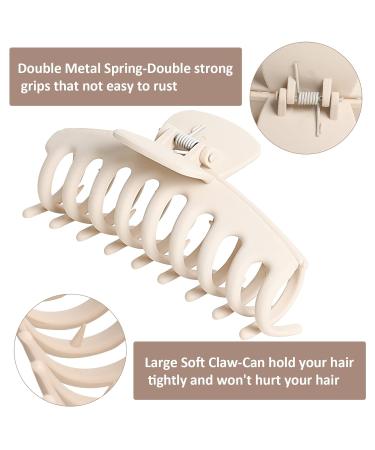 8 Pack Large Square Acrylic Hair Clips for Women - Strong Hold Claw Hair Clamps for Thin Thick Curly Long Hair - Buy Online on GoSupps.com