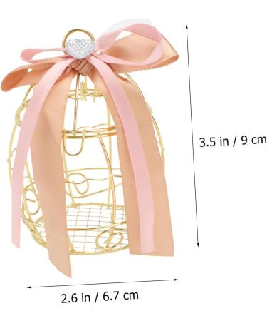 COOLHIYA Bird Cage 2pcs Box Bell Creative Treats Birdcage Wedding Sweets Birthday for Party Shaped Golden 8.3X6.7CM - Buy Online on GoSupps.com