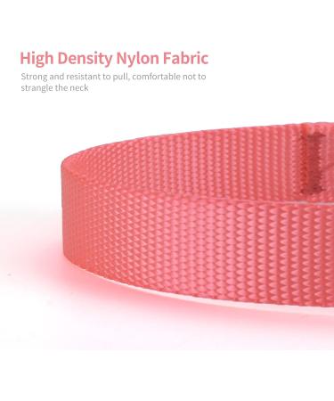 Audwud Thick Nylon Neck Band Dog Collar - Adjustable Classic Design in Baby Pink | Sizes for Small Medium & Large Dogs - Shop Now! - Buy Online on GoSupps.com