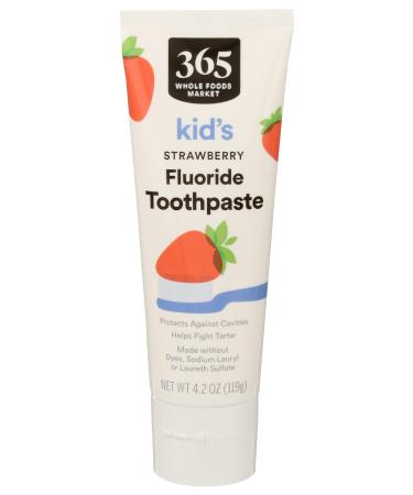365 by Whole Foods Market  Kid's Strawberry Fluoride Toothpaste  4.2 Ounce