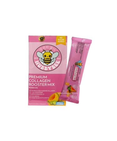 Hubby Bee Premium Collagen Booster Mix - 50 000 MG Korean Hydrolyzed Marine Collagen with Japanese L-Glutathione & Apple Stem Cells - 10 Sachets (18g Each) (180g Melon Cucumber) Melon Cucumber 0.64 Ounce (Pack of 10)