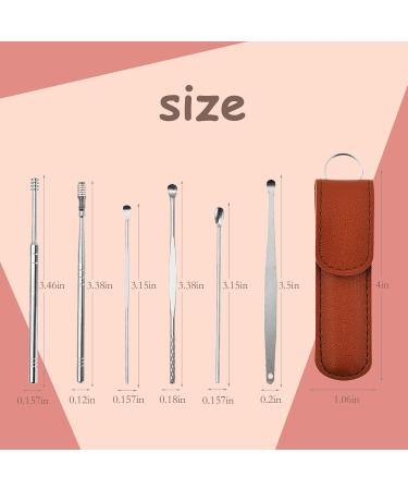 Cuticuter Spring Ear Wax Cleaner Tool Set - Portable Stainless Steel Ear Cleaning Kit for Adults - Pink - Buy Online on GoSupps.com