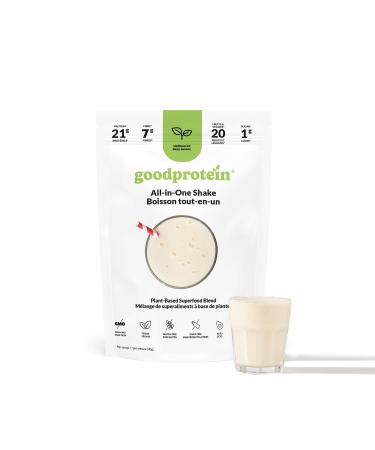 Good Protein Vegan Plant-based Protein Powder 100% Natural Non-GMO Dairy-free Gluten-free Soy-free No Added Sugar and Nothing Artificial. Unflavoured All-in-One Shake 400 grams Unflavoured 440 g
