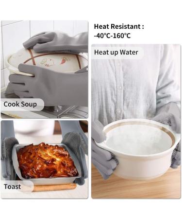 iwobi Magic Dishwashing Gloves Reusable Silicone Gloves Heat Resistant Scrubbing Gloves for Dishes Fruits Pet Hair Care - Buy Online on GoSupps.com