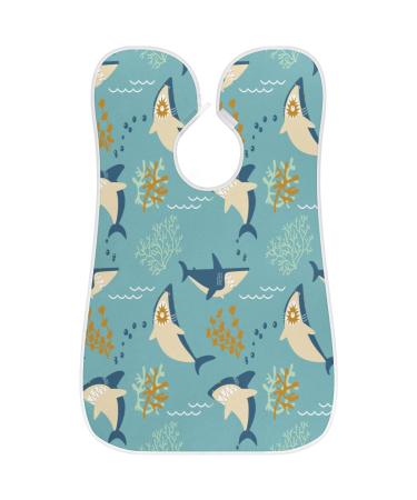 Shark Pattern Beard Bib Apron | Waterproof Hair Catcher for Men | Non-Stick Grooming Cape with Suction Cups | Perfect Gift for Men - Buy Online on GoSupps.com